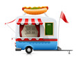 Vector: trailer fast food hot dog trailer fast food hot dog