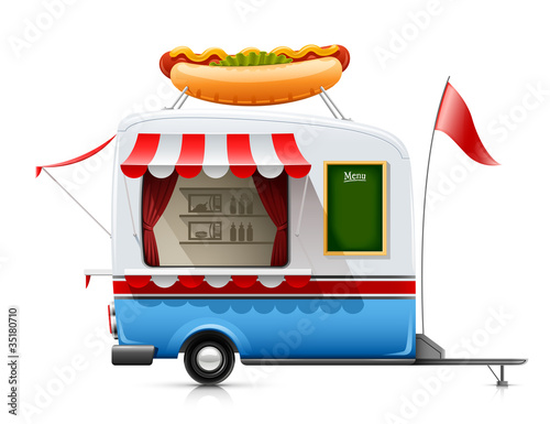 Vector: trailer fast food hot dog trailer fast food hot dog