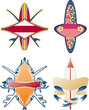 4 different surfing vector badges