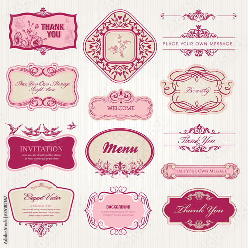 Vector: Collection of vintage labels and stickers Collection of vintage labels and stickers