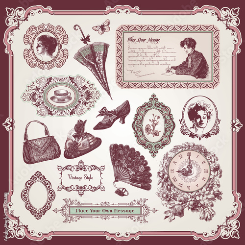 Vector: Collection of vintage elements Collection of vintage elements