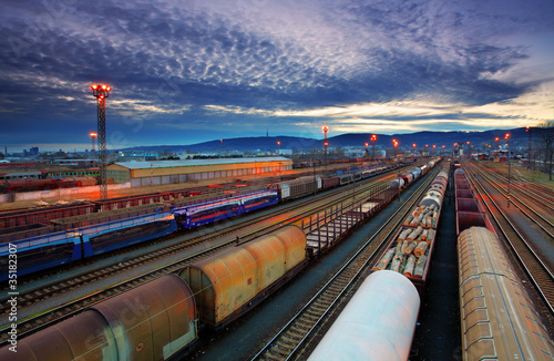 Foto: Freight Station with trains Freight Station with trains