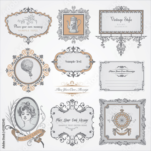Vector: Collection of vintage labels and stickers Collection of vintage labels and stickers