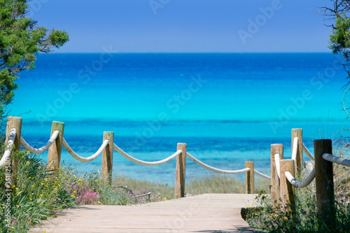 Photo: Illetas illetes beachn turquoise Formentera island Illetas illetes beachn turquoise Formentera island