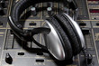 Dj headphones on mixer