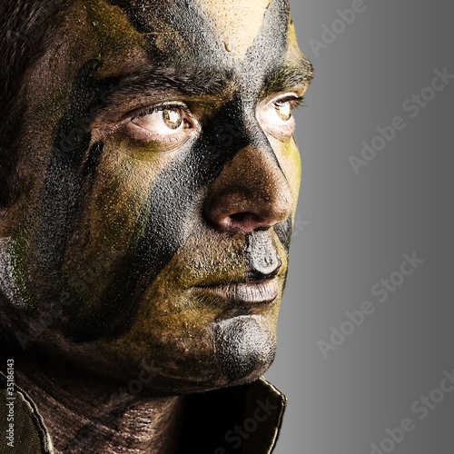 Photo: soldier face painted soldier face painted