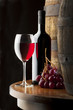 still life with red wine on table
