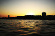 Town at sunset