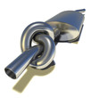exhaust pipe with knot