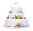 Beautiful Wedding cake with roses and swans Beautiful Wedding cake with roses and swans