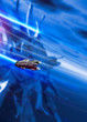 Small and large spaceship in space