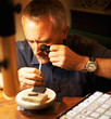 Analyzing a gemstone Analyzing a gemstone
