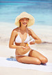 Applying sunscreen Applying sunscreen