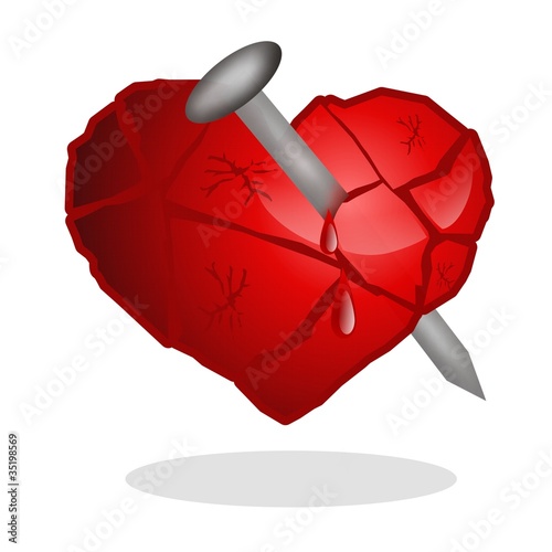 Illustration: cuore inchiodato cuore inchiodato