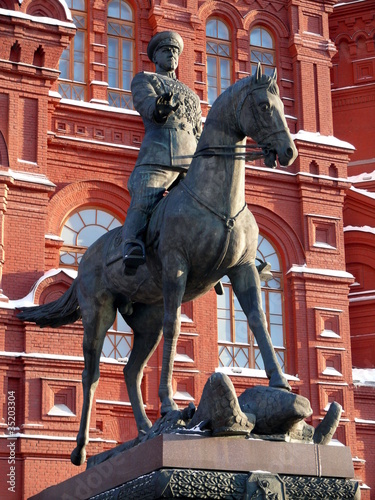 Photo: Zhukov monument near National historic musium in Moscow, Russia Zhukov monument near National historic musium in Moscow, Russia