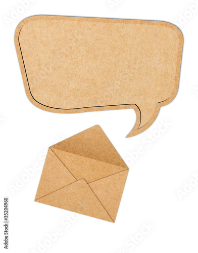Illustration: Recycle Paper speech bubble out from Envelope Recycle Paper speech bubble out from Envelope