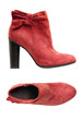 Red suede female boot, side and top views Red suede female boot, side and top views