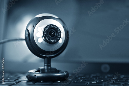 Photo: Webcam and laptop Webcam and laptop