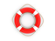 Red lifebelt 3d render illustration