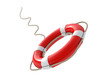 Red lifebelt 3d render illustration