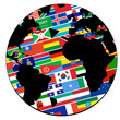 globe terrestre - drapeaux -  pays du monde