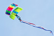 Parachutists demonstrate jumping from airplane