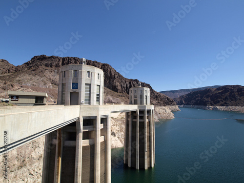 Photo: Nevada-side penstock towers of the Hoover Dam Nevada-side penstock towers of the Hoover Dam