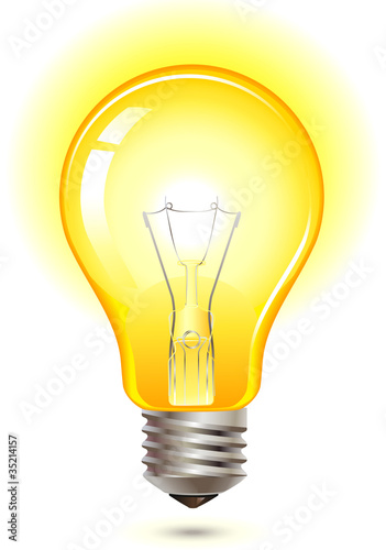 Vector: yellow light bulb yellow light bulb