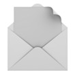 Foto: Blank paper with page curl in envelope Blank paper with page curl in envelope