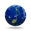Music Note Earth Outlined