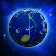 Music Note Earth