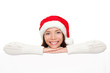 Christmas sign - Santa woman