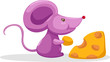 Mouse eating a piece of cheese
