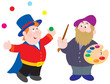Vector: Magician and painter Magician and painter