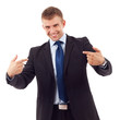 business man points to himself
