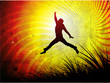 A young man jumping