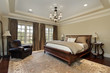 Master bedroom with tray ceiling