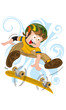 niño montando patineta