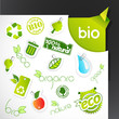 Set of green ecology icons.