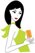 Young woman holding a credit card in her hand Young woman holding a credit card in her hand