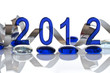 2012, rubans et billes de verre bleues