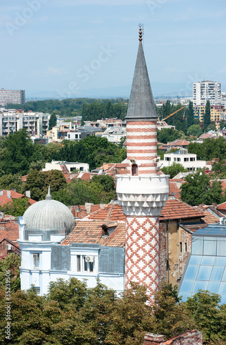 the minaret of Djoumaia mosque in Plovdiv (Bulgaria); this mosque is one of the Balkans oldest