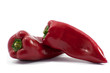 fresh red peppers on white background
