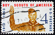 Postage stamp USA 1960 Boy scout giving scout sign