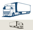 Truck with semitrailer. Vector illustration
