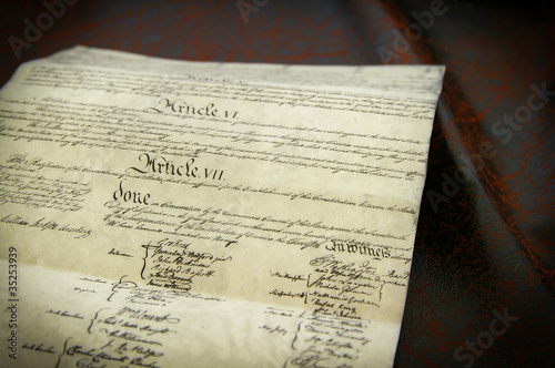 Photo: Replica of the United States Constitution Replica of the United States Constitution