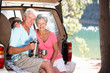 Senior couple on country picnic