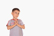 The boy prays