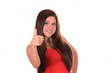 girl with thumb up