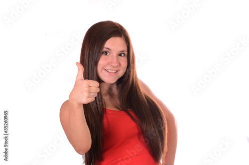 Photo: girl with thumb up girl with thumb up